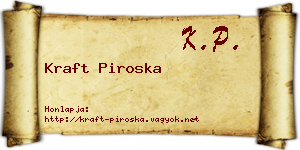 Kraft Piroska névjegykártya